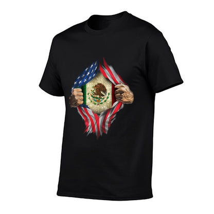 MEXICAN AMERICAN SUPER HERO FLAG T SHIRT  Eco-friendly Material T-Shirt