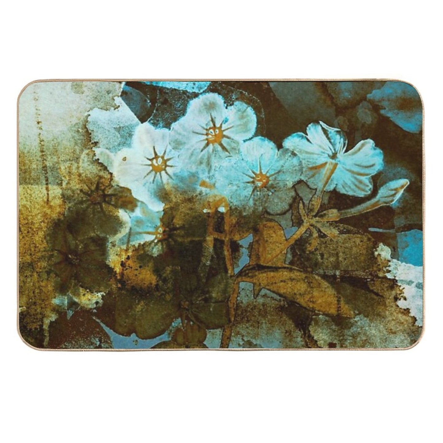 Fleurs En Hiverwintery Floral  Eco-Friendly Bath Mat