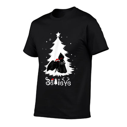 Believe Mothman And Flatwoods Monster Christmas Cryptid  Moisture-wicking T-Shirt