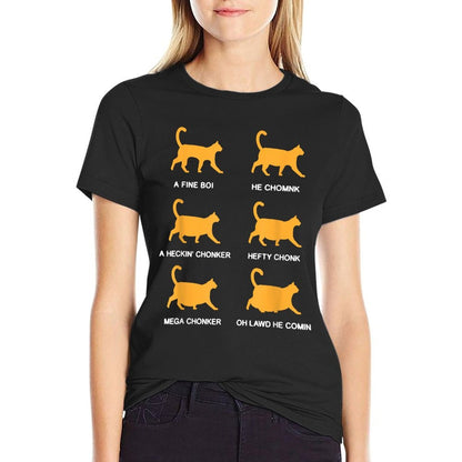 Chonk Chart Funny Cat Scale Meme Cat Dad Cat Mom  Eco-friendly Material T-Shirt