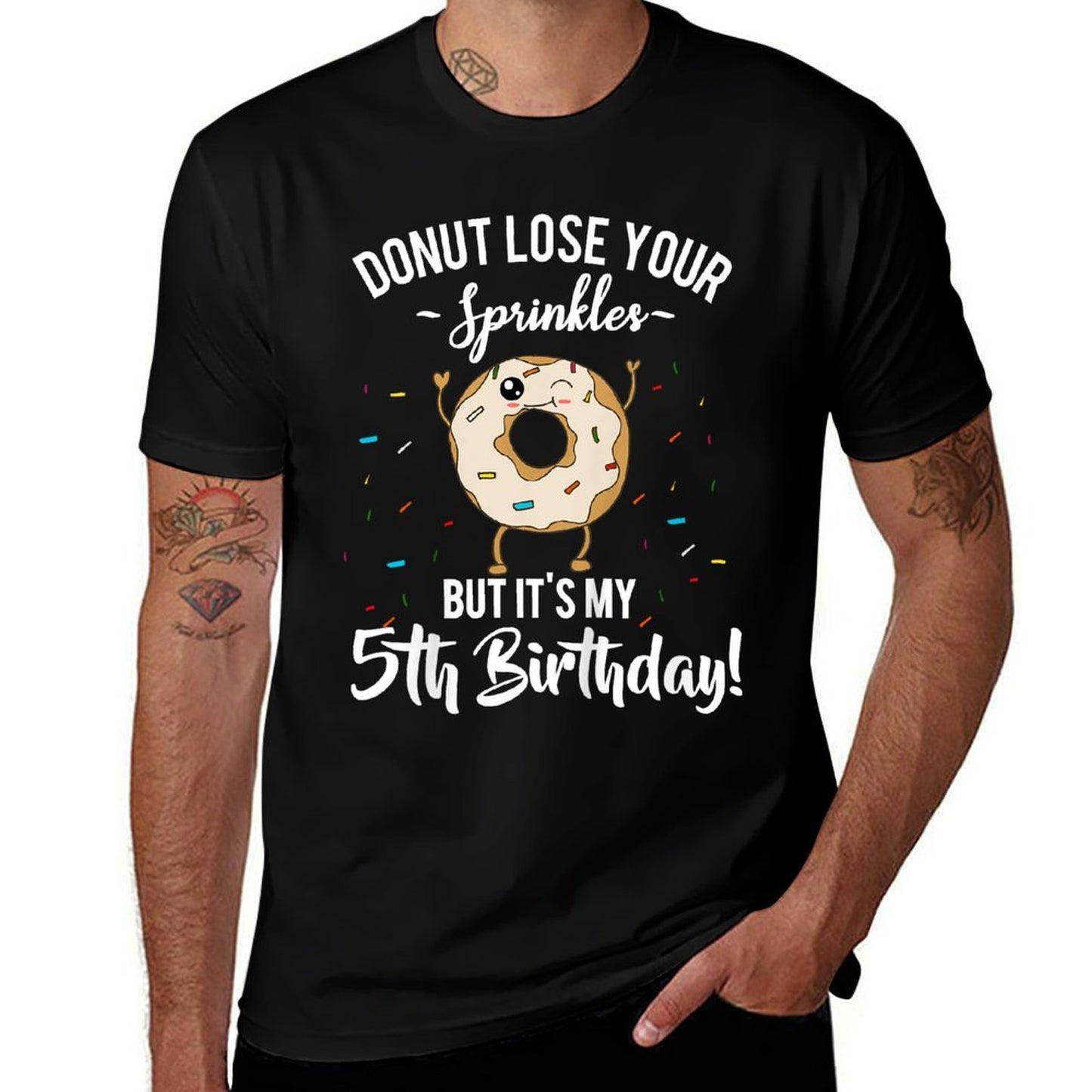Kids Donut Lose Your Sprinkles Funny 5th Birthday Boys 5 Year Old  High-quality Stitching T-Shirt