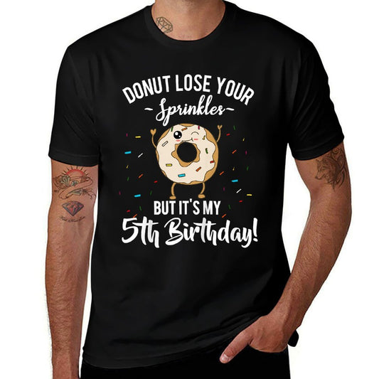 Kids Donut Lose Your Sprinkles Funny 5th Birthday Boys 5 Year Old  High-quality Stitching T-Shirt
