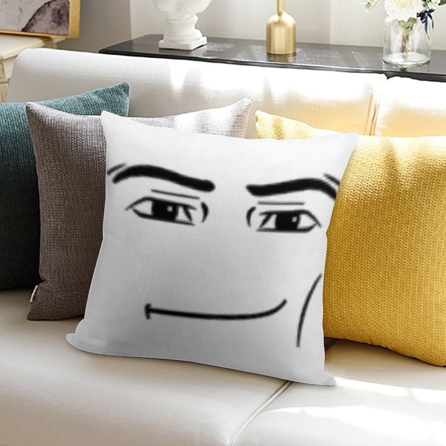 The Man Face Soft Decorative Cover Throw Pillow