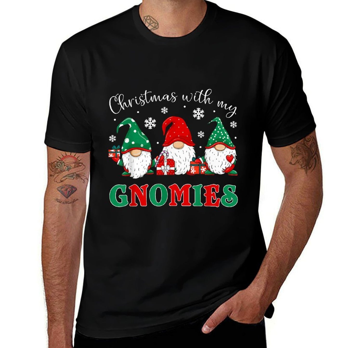 Christmas With My Gnomies Family Christmas Buffalo Plaid  Summer-ready Fabric T-Shirt