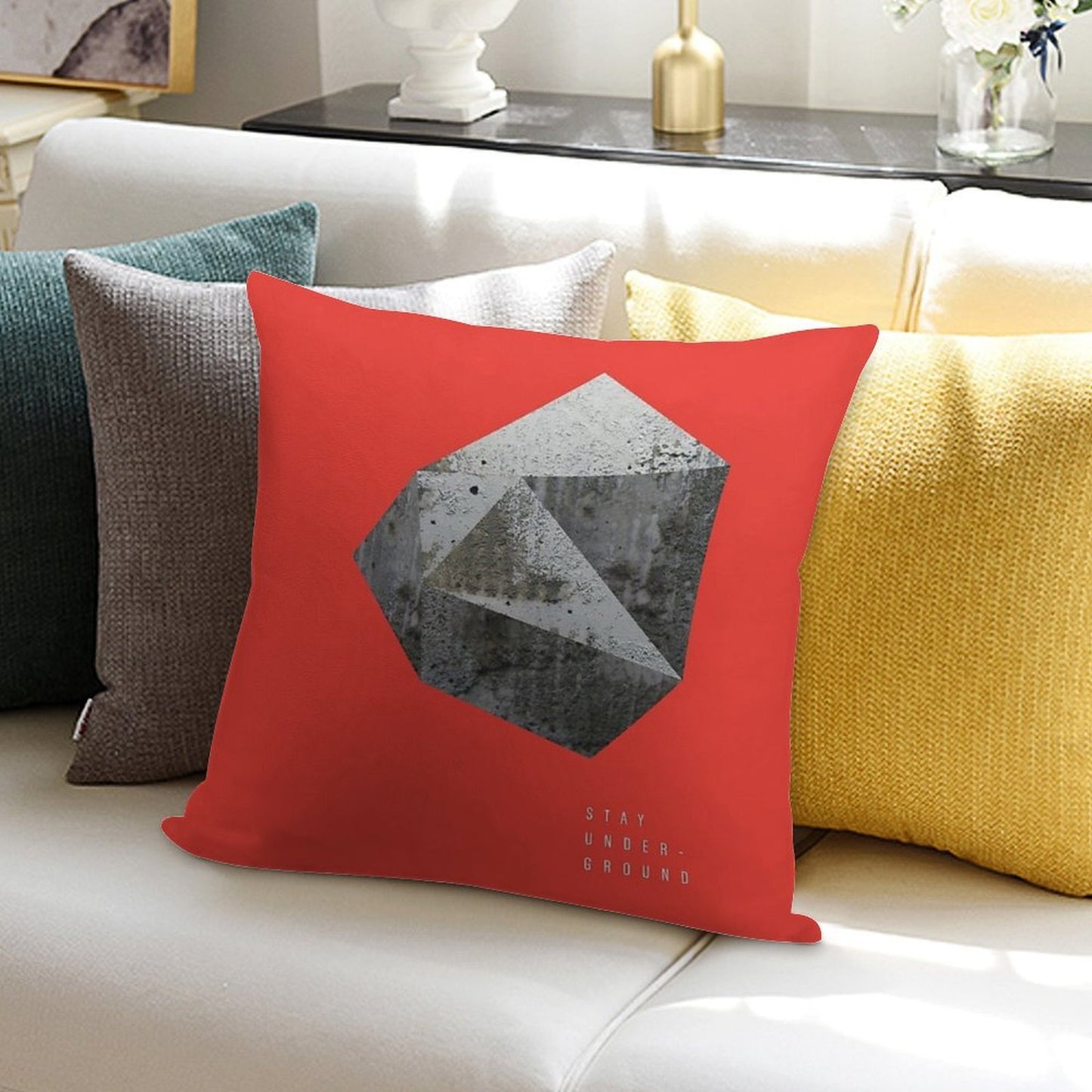 STAY UNDERGROUND Soft Ultra-Soft Texture Throw Pillow