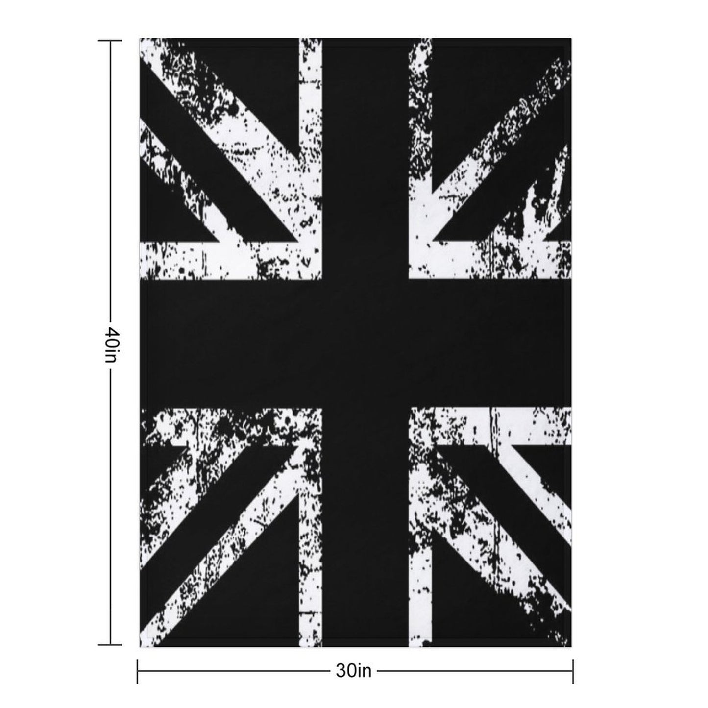 United Kingdom Black Flag Anti-pilling Throw Blanket