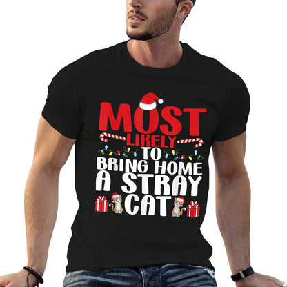 To Bring Home A Stray Cat Christmas Funny Xmas Holiday  Eco-friendly Material T-Shirt