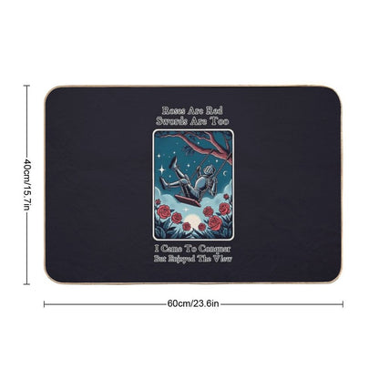 Roses Are Red, Swords Are Too - Tarot  Dirt-Trapping Bath Mat