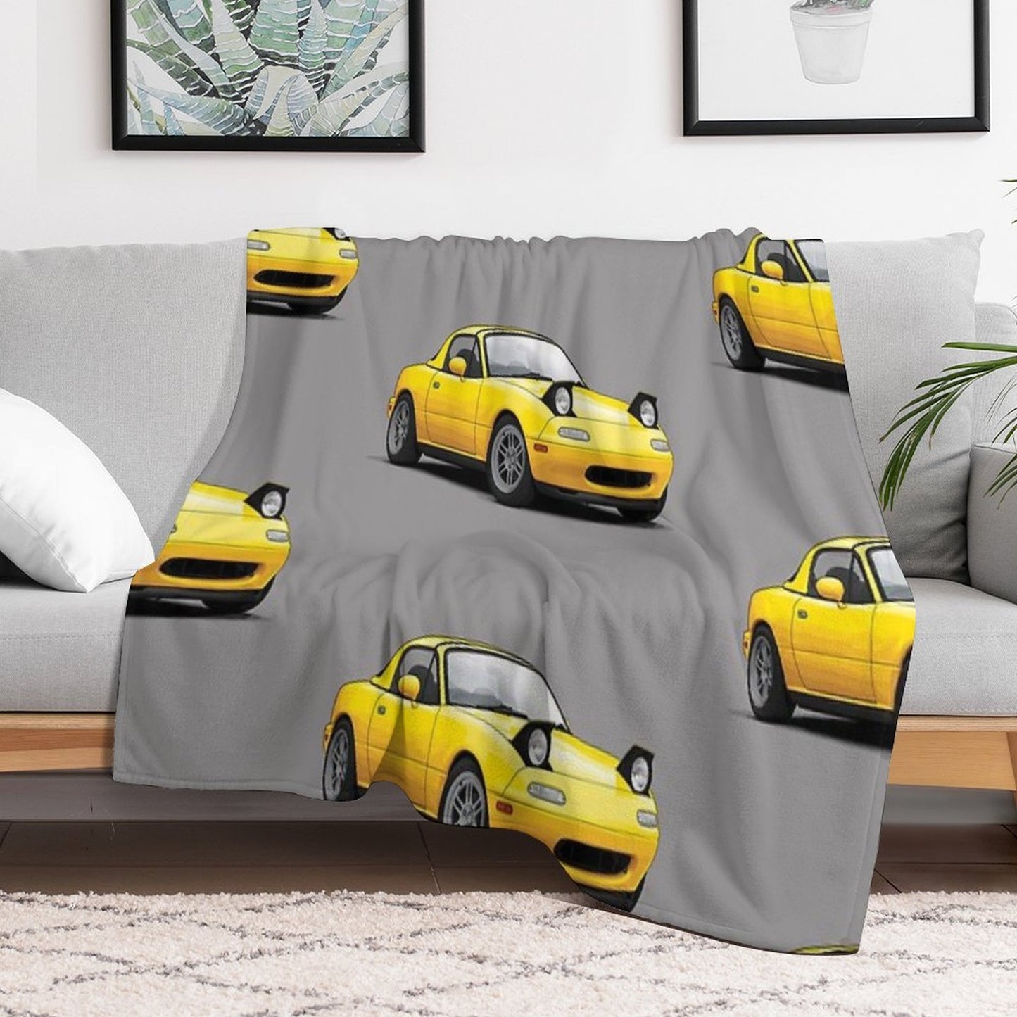 Mx5  Miata NA MK1 Illustration Wrinkle-free Throw Blanket