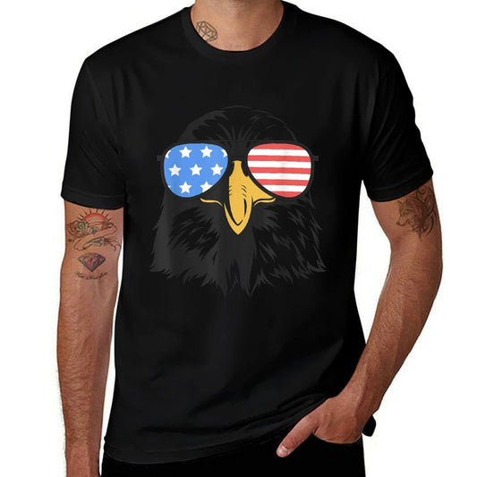 Bald Eagle American Patriotic Sunglasses Happy 4th Of July  Moisture-wicking T-Shirt