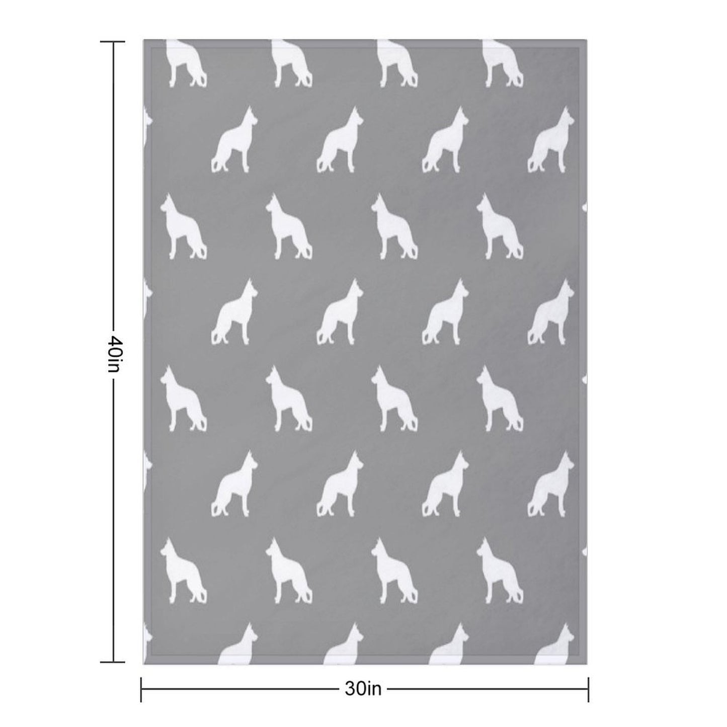 White German Shepherd Dog Silhouette Versatility Throw Blanket