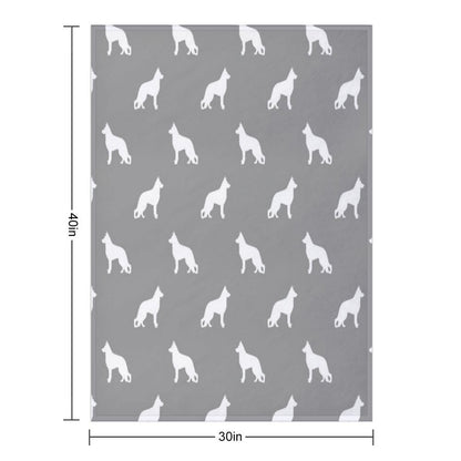 White German Shepherd Dog Silhouette Versatility Throw Blanket