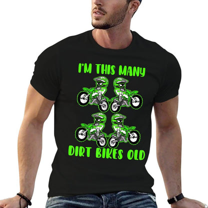 I'm This Many Dirt Bikes 4 Year Old 4th Birthday Motocross  Heathered Texture T-Shirt