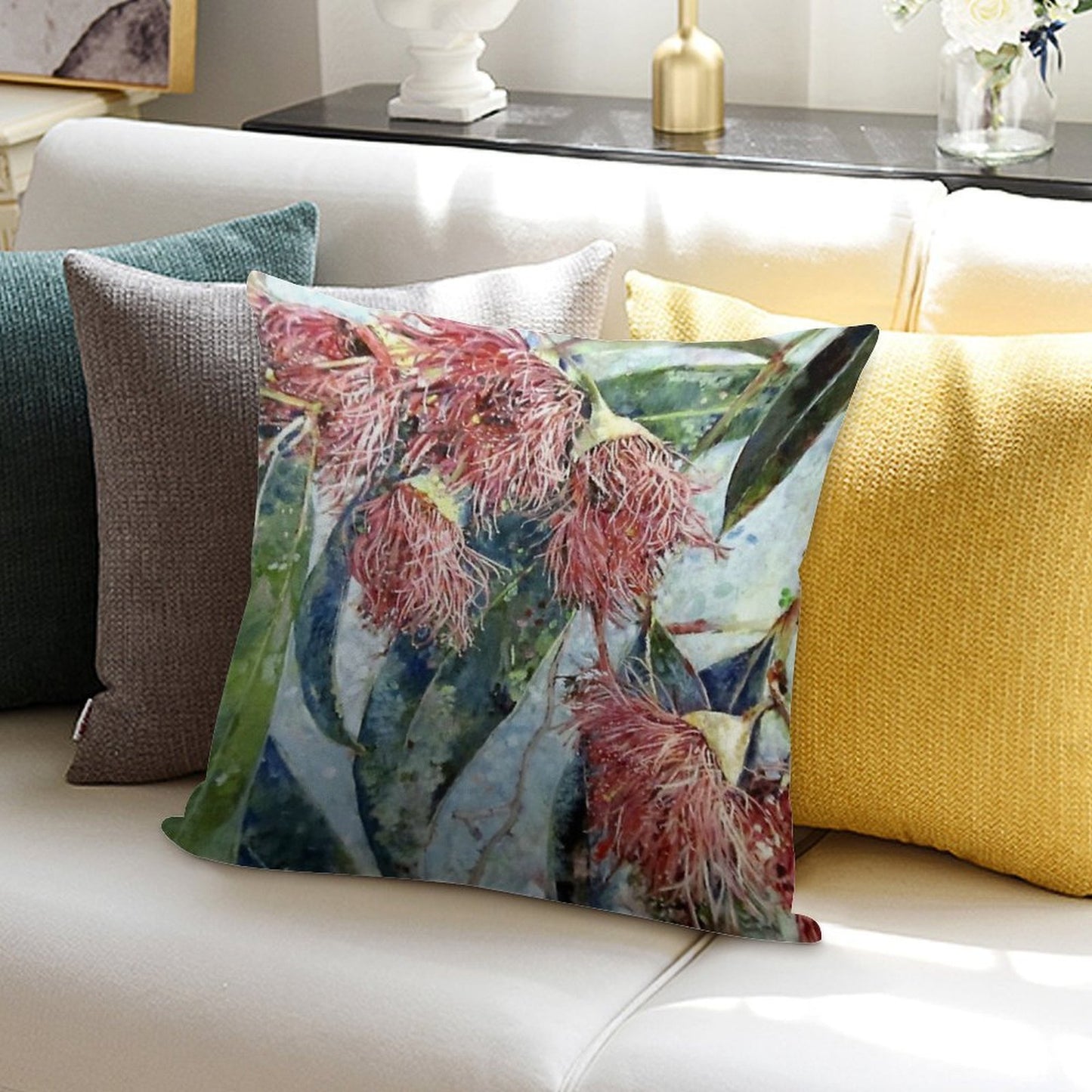 Eucalyptus Gum Blossoms Soft Gift Ready Throw Pillow
