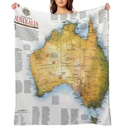 Australia Map  Map Of Australia  Australia Travel Map Versatility Throw Blanket