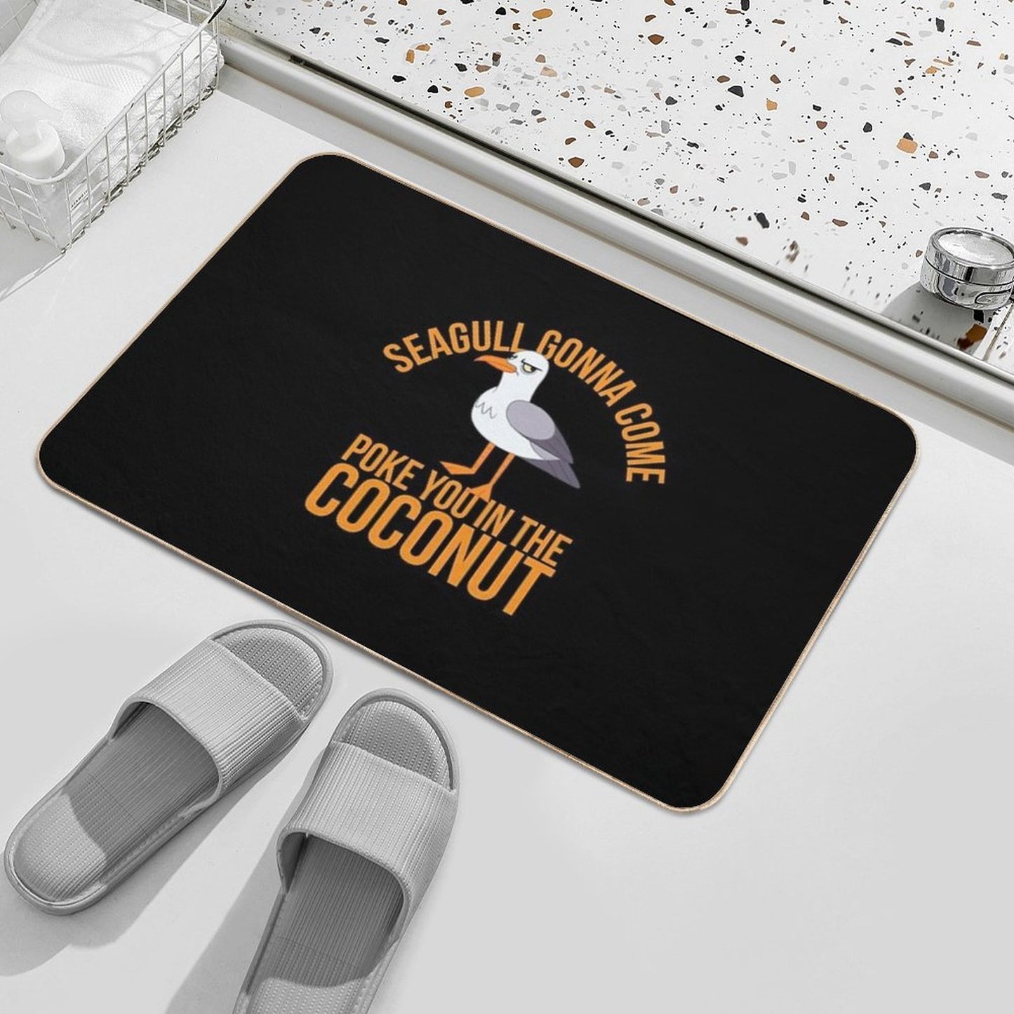 Seagulls Stop It Now  Dirt-Trapping Bath Mat