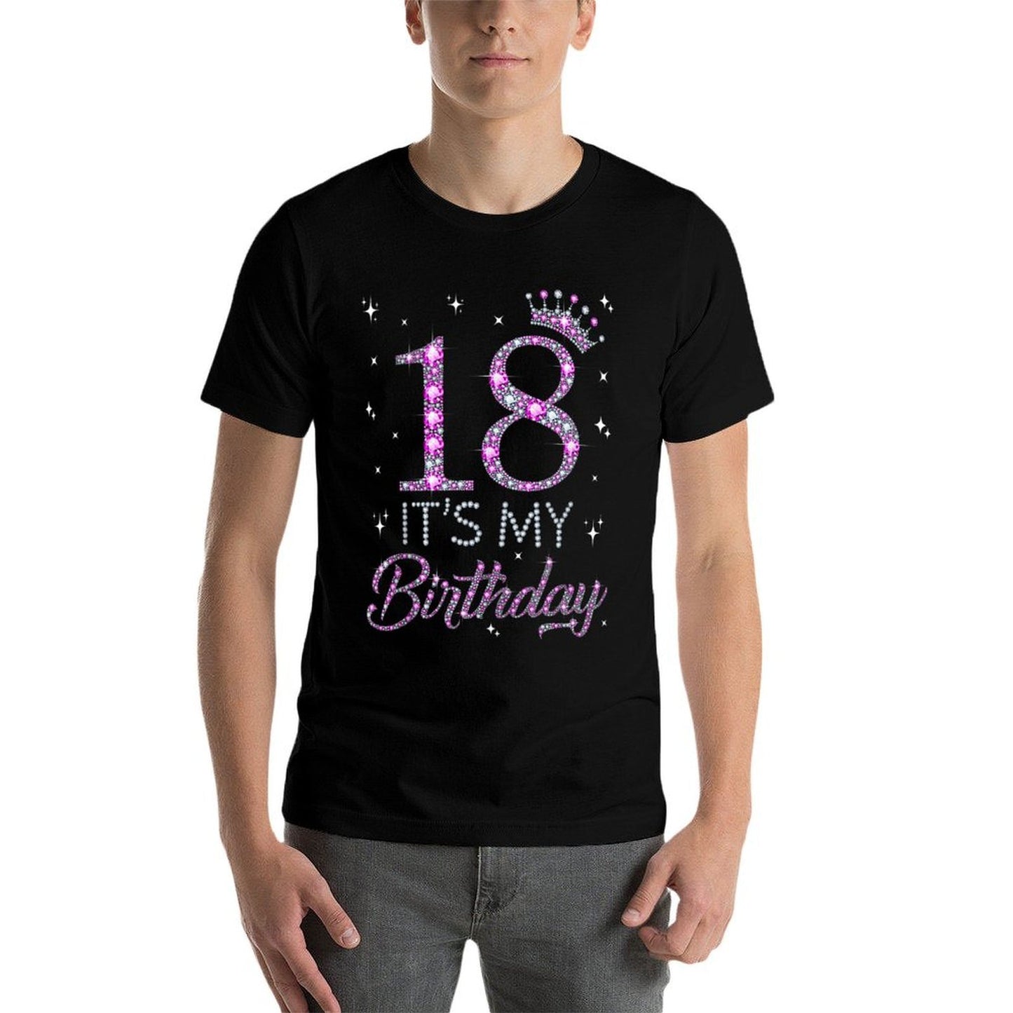 18 It's My Birthday Pink Crown Happy 18th Birthday Girl  Relaxed-fit T-Shirt