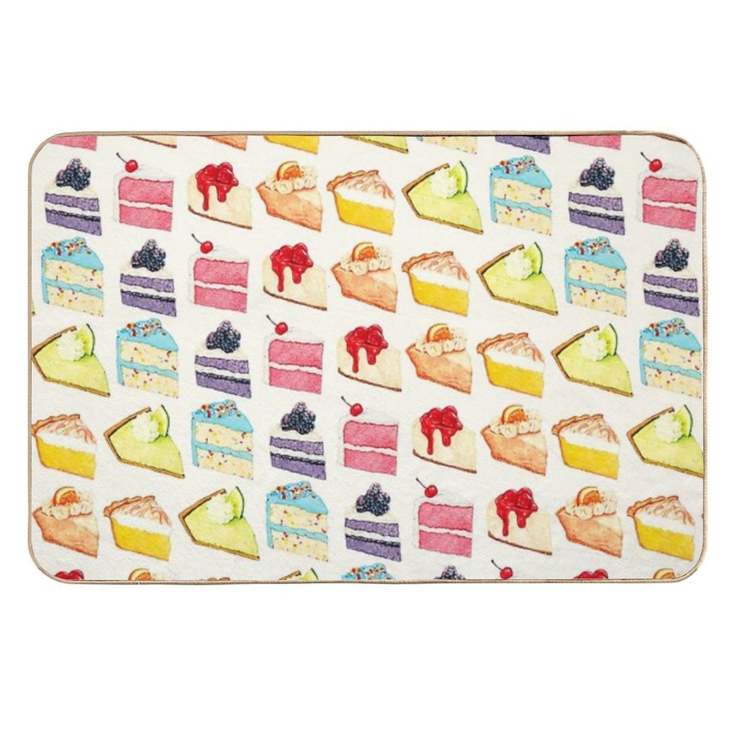 Rainbow Cakes & Pies Pattern  Stain-Proof Bath Mat