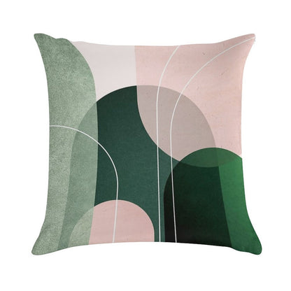 Mid Century Arches in Pink And Green 2 Soft Gift Ready Throw Pillow