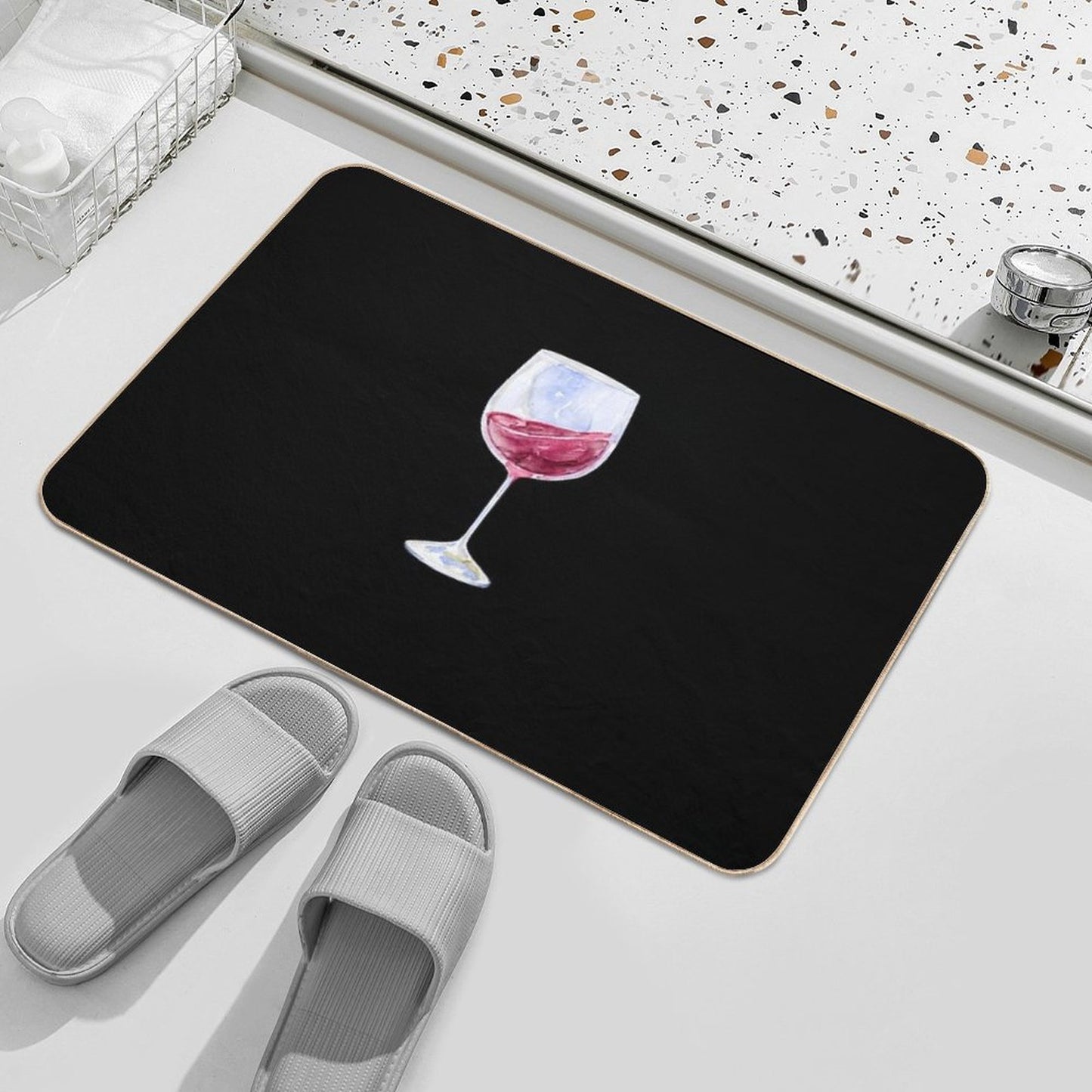 Glass of Red Wine  Eco-Friendly Bath Mat