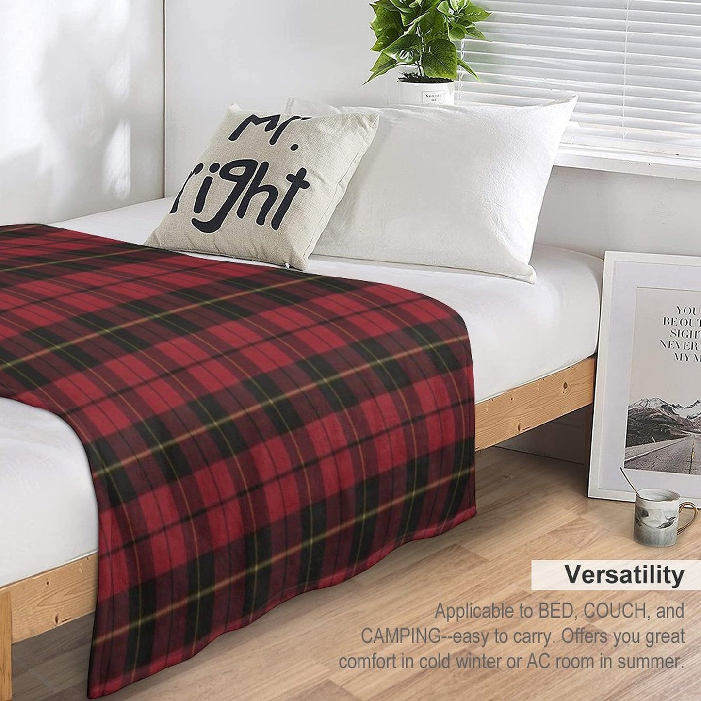 Wallace Red Original Scottish Tartan Travel-friendly Throw Blanket
