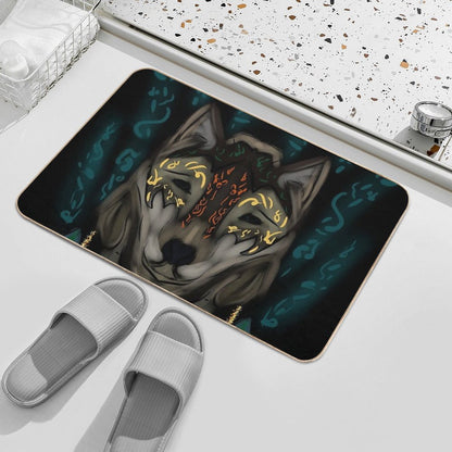 Totemic Wolf  Dirt-Trapping Bath Mat