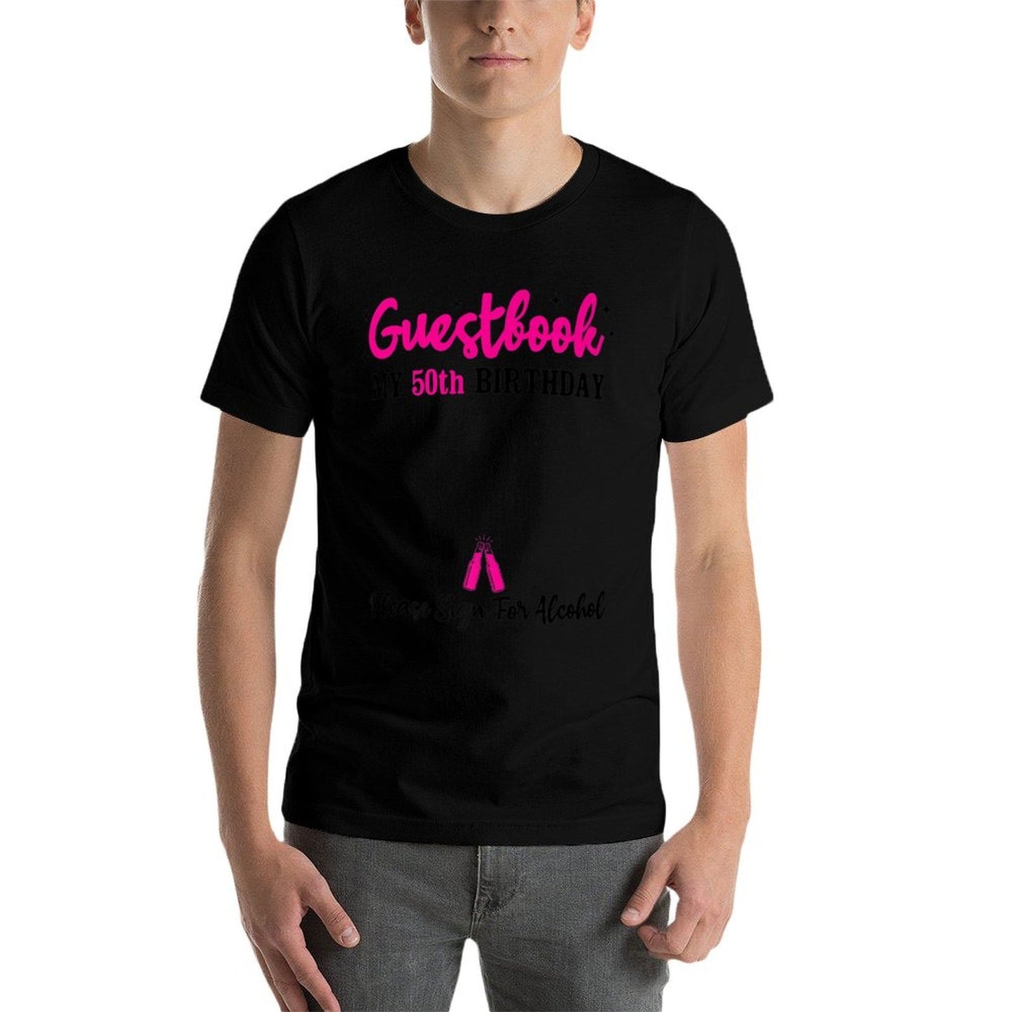 Guestbook 50th Birthday Man Woman 50 Years 50th Birthday Premium  Fade-proof Color T-Shirt