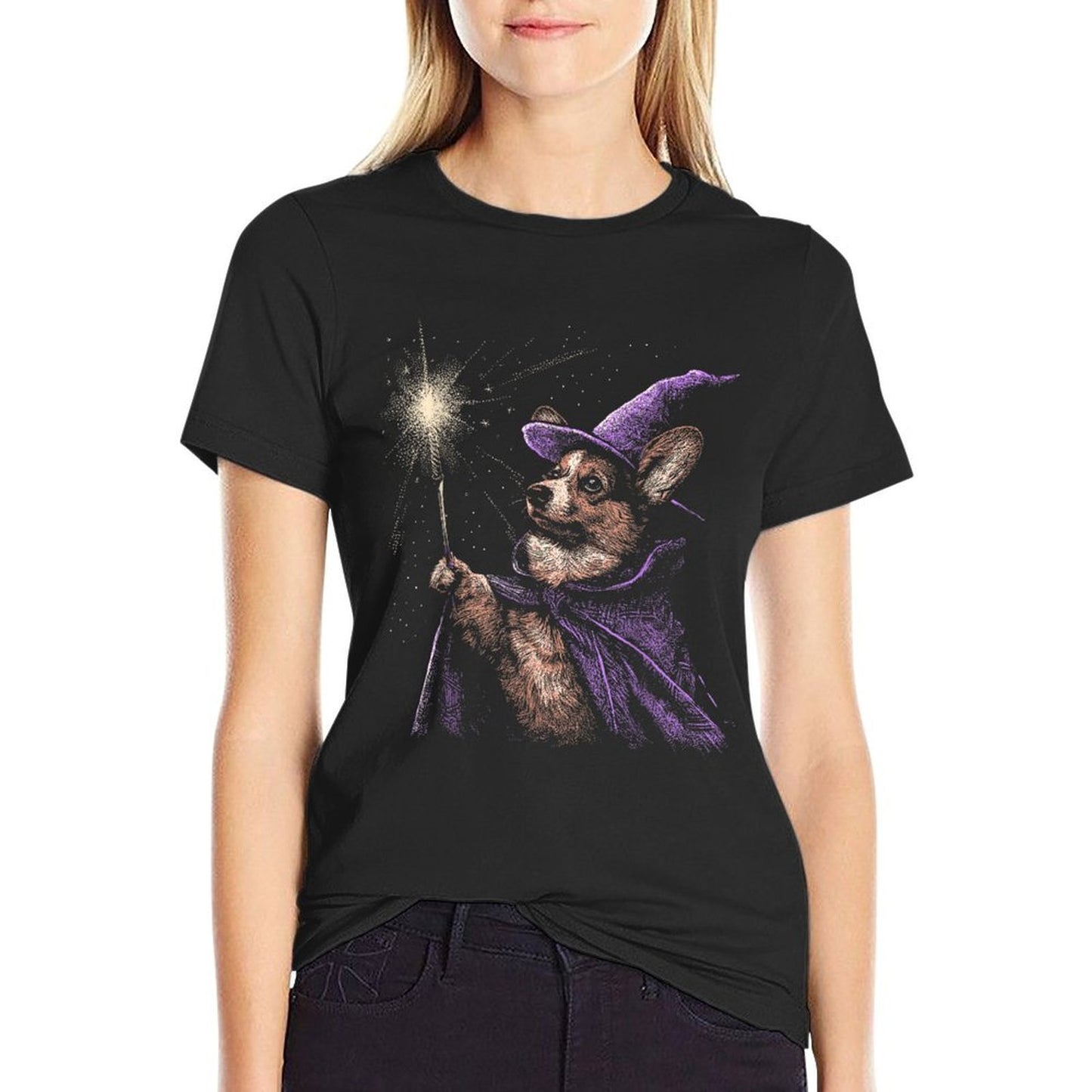 Wizard Corgi Magic Fantasy Dog Corgi Lover Magician  Versatile T-Shirt