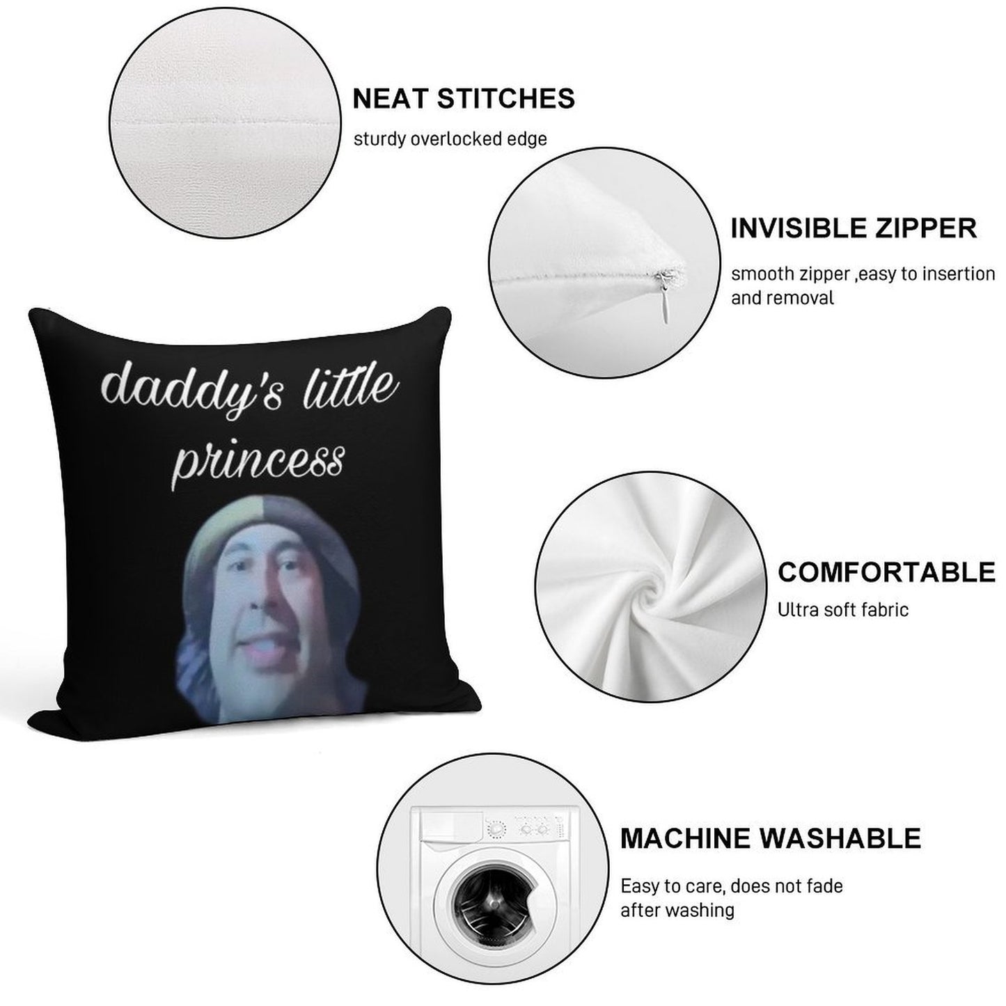 I Love Vic Fuentes 3 Soft Hidden Zipper Throw Pillow