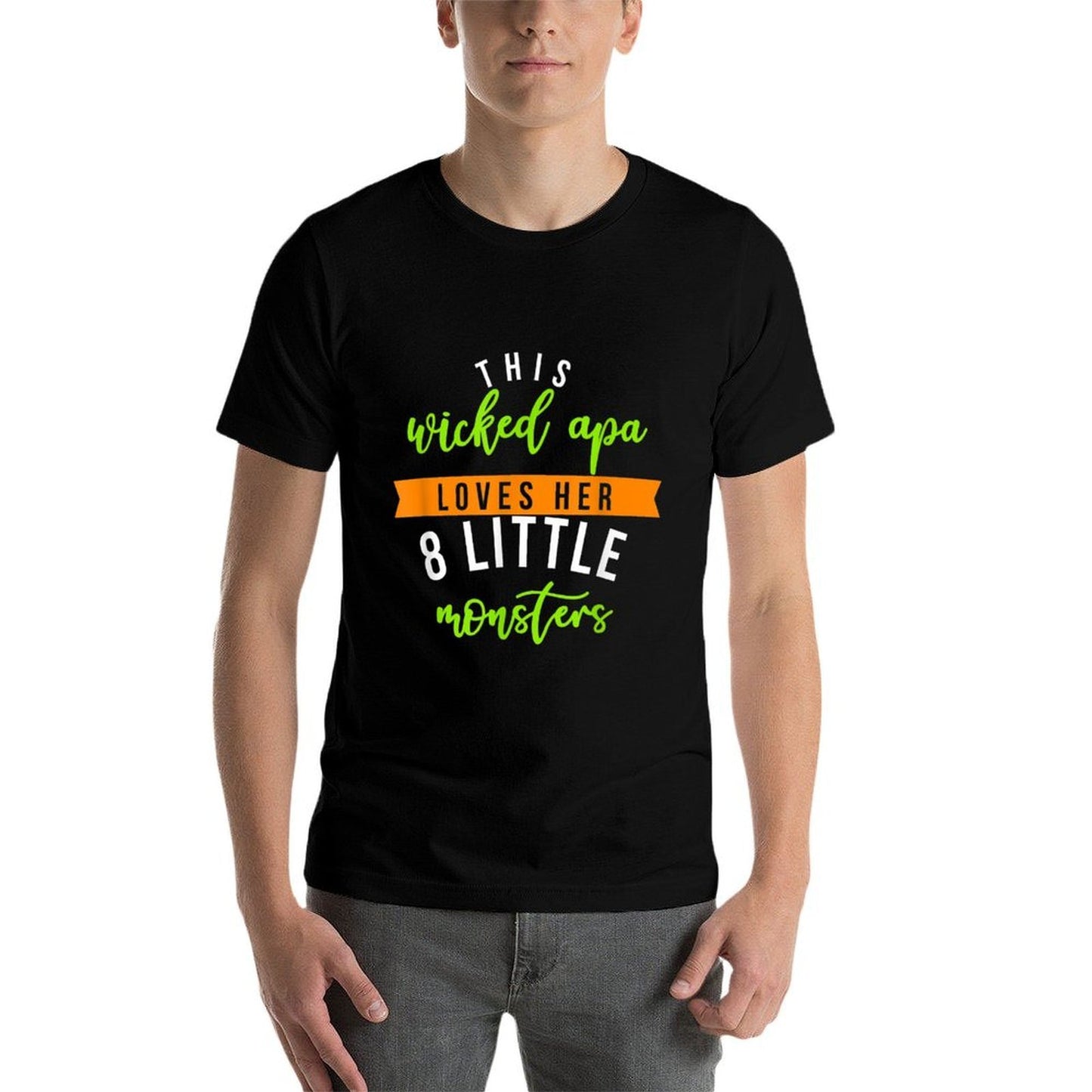 Wicked Apa 8 Monsters Shirt Halloween Family  Slim-fit Cut T-Shirt
