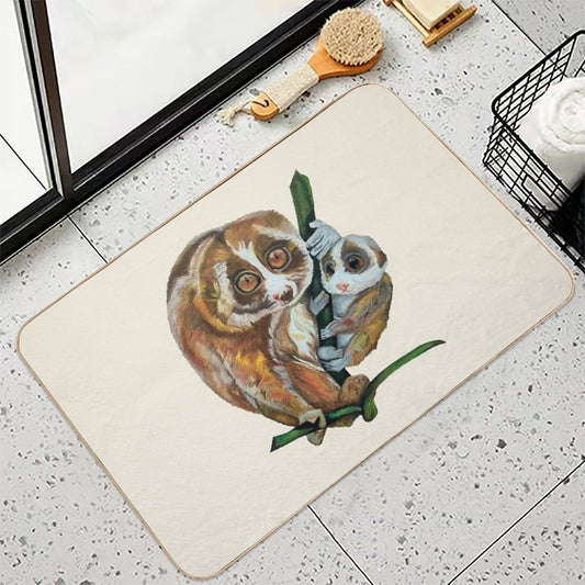 Slow Loris with Baby  Toxin-Free Bath Mat