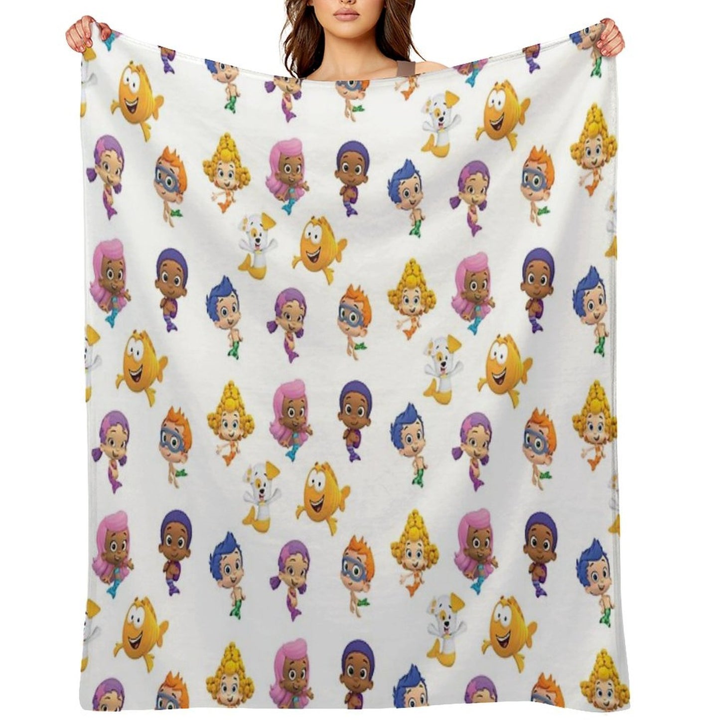 All Bubble Guppies Together  Cartoon  Mermaids  Kids Anti-pilling Throw Blanket