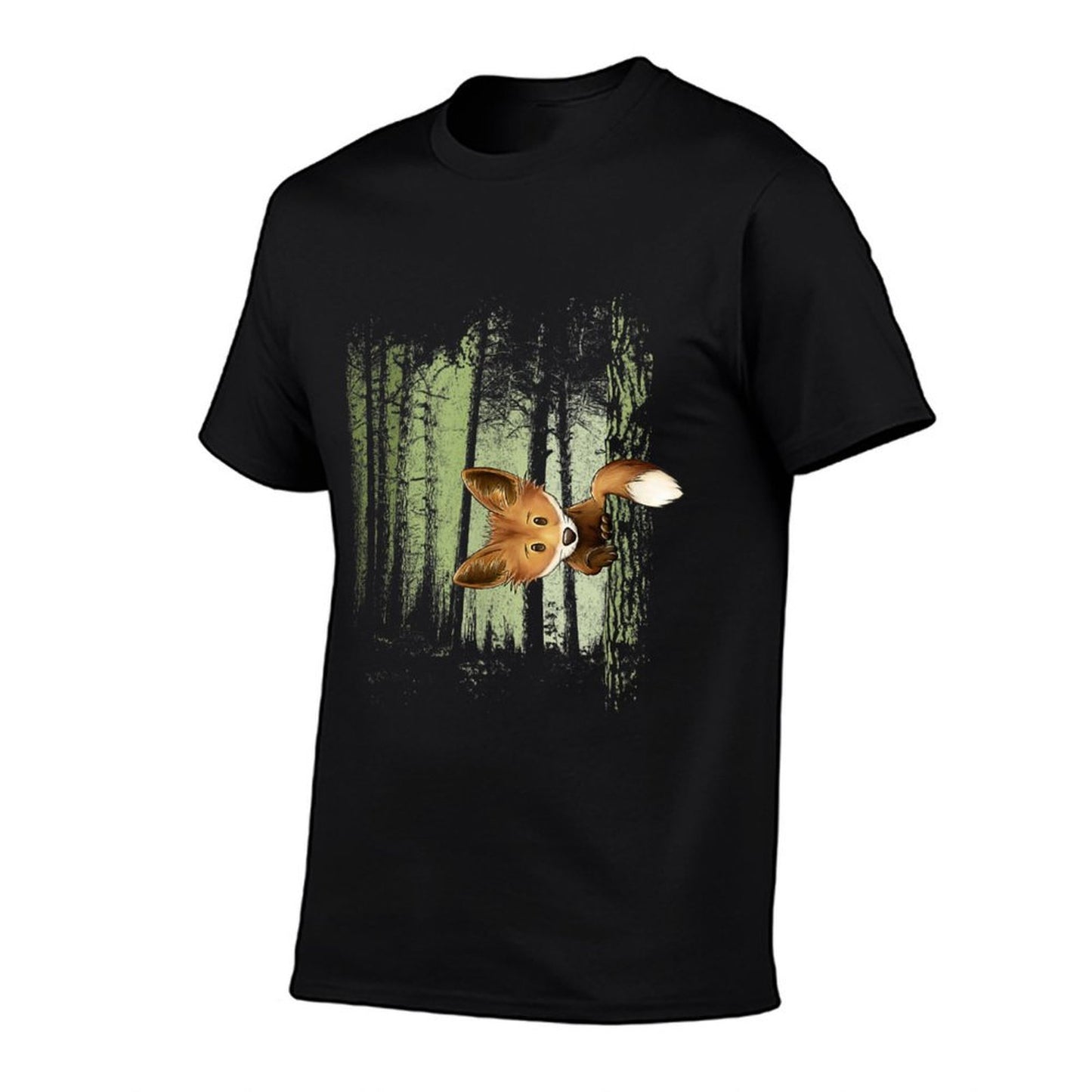Funky Fox In Casual Twilight Forest  Moisture-wicking T-Shirt