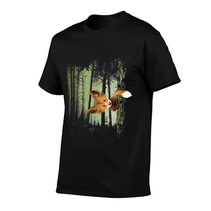 Funky Fox In Casual Twilight Forest  Moisture-wicking T-Shirt