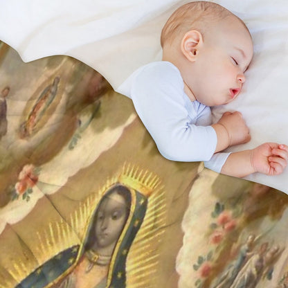 Virgin of Guadalupe with The Four Apparitions by Juan De Sáenz Quick-dry Throw Blanket