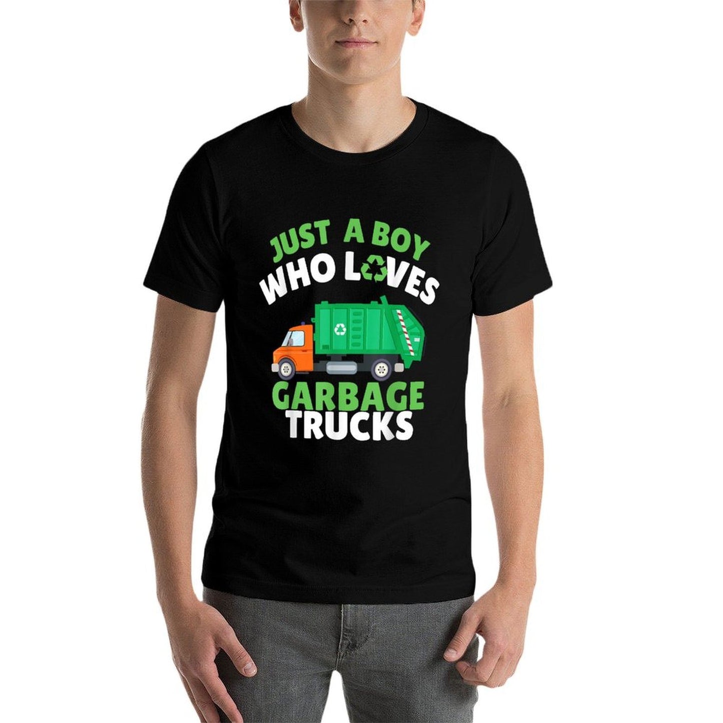 Just A Boy Who Loves Garbage Trucks Kids Toddler Baby 5T 4T  Cotton T-Shirt