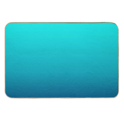 Preppy Summer Beach Teal Blue Turquoise Ombre  Repositionable Bath Mat