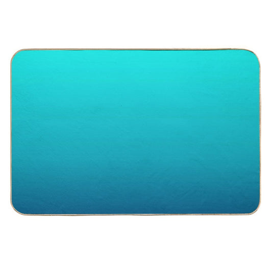 Preppy Summer Beach Teal Blue Turquoise Ombre  Repositionable Bath Mat