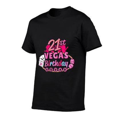 Womens Las Vegas Birthday Squad Girls 21st Birthday  Rolled Sleeves T-Shirt