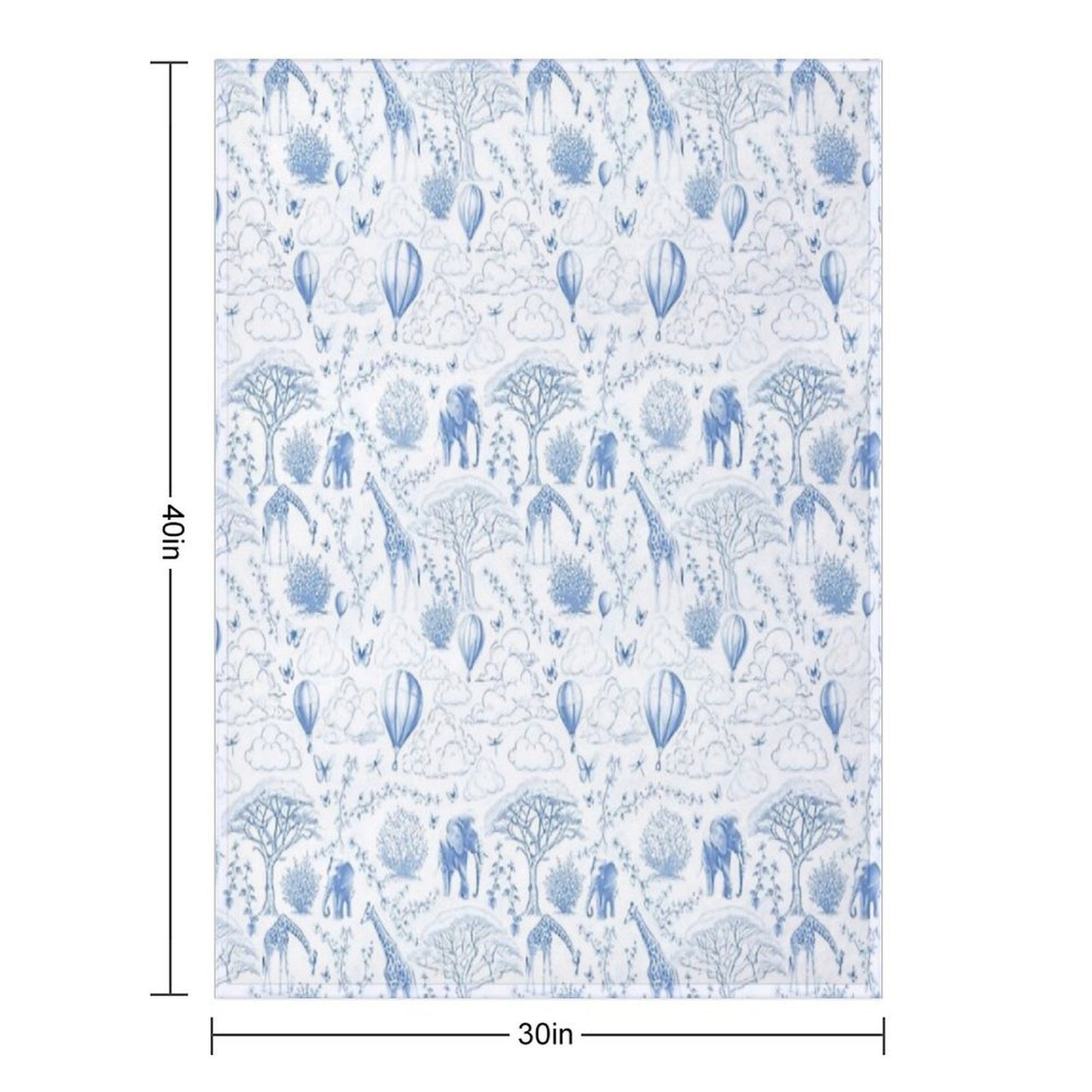 Kids Safari Toile Comfort Throw Blanket