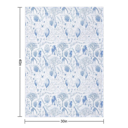 Kids Safari Toile Comfort Throw Blanket