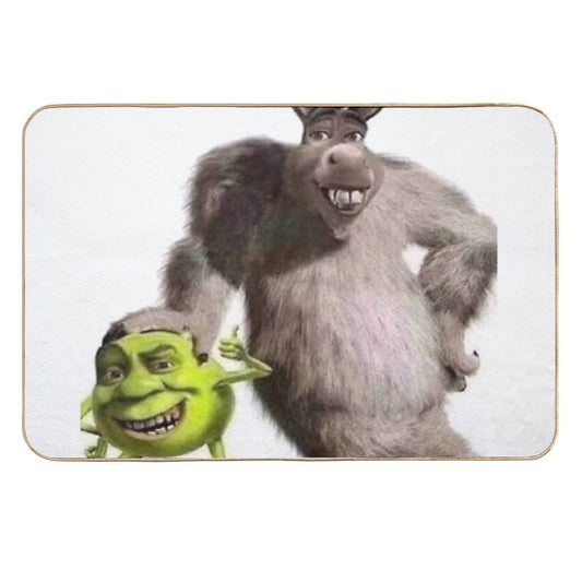 Shrek And Donkey X Monsters Inc.  Easy To Clean Bath Mat