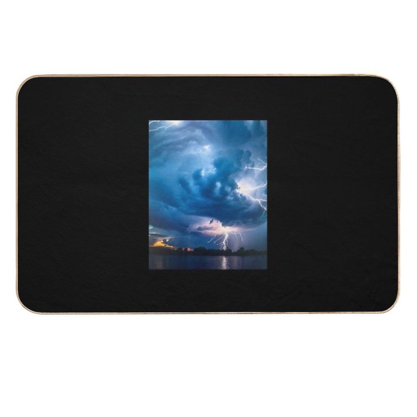 Colossal Storm Dominating Twilight Sky  Dirt-Trapping Bath Mat