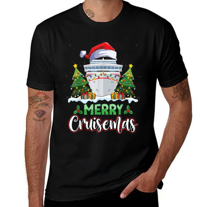 Merry Cruisemas Funny Vacation Cruise Ship Christmas Holiday  Fade-proof Color T-Shirt