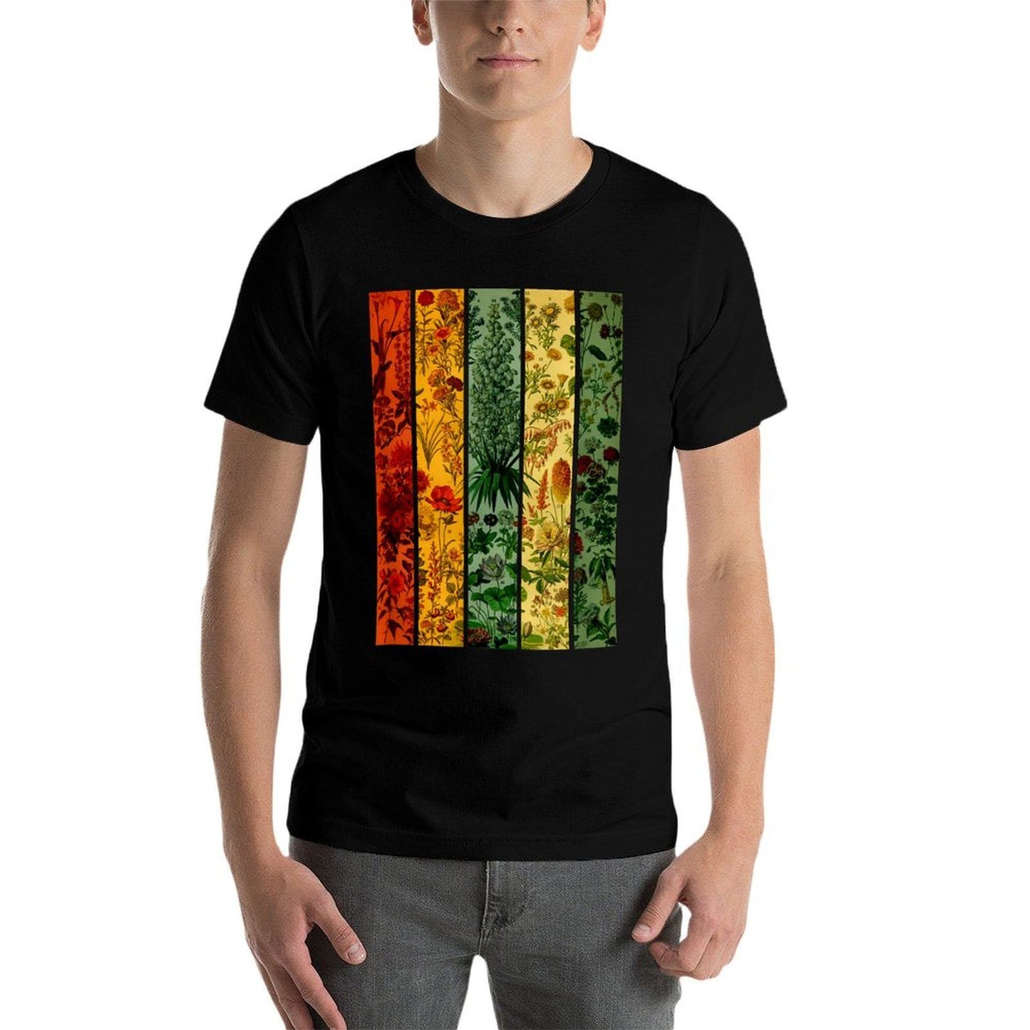 Vintage Flower Botanical Illustration Chart Plant  Cotton T-Shirt