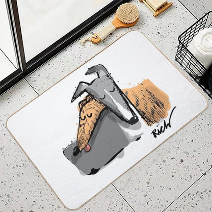 Blue And Brindle Headrest  Absorbent Bath Mat