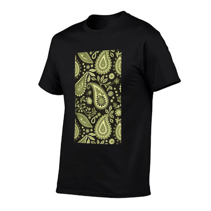 Paisley Pattern Bandana Paisley  Rolled Sleeves T-Shirt