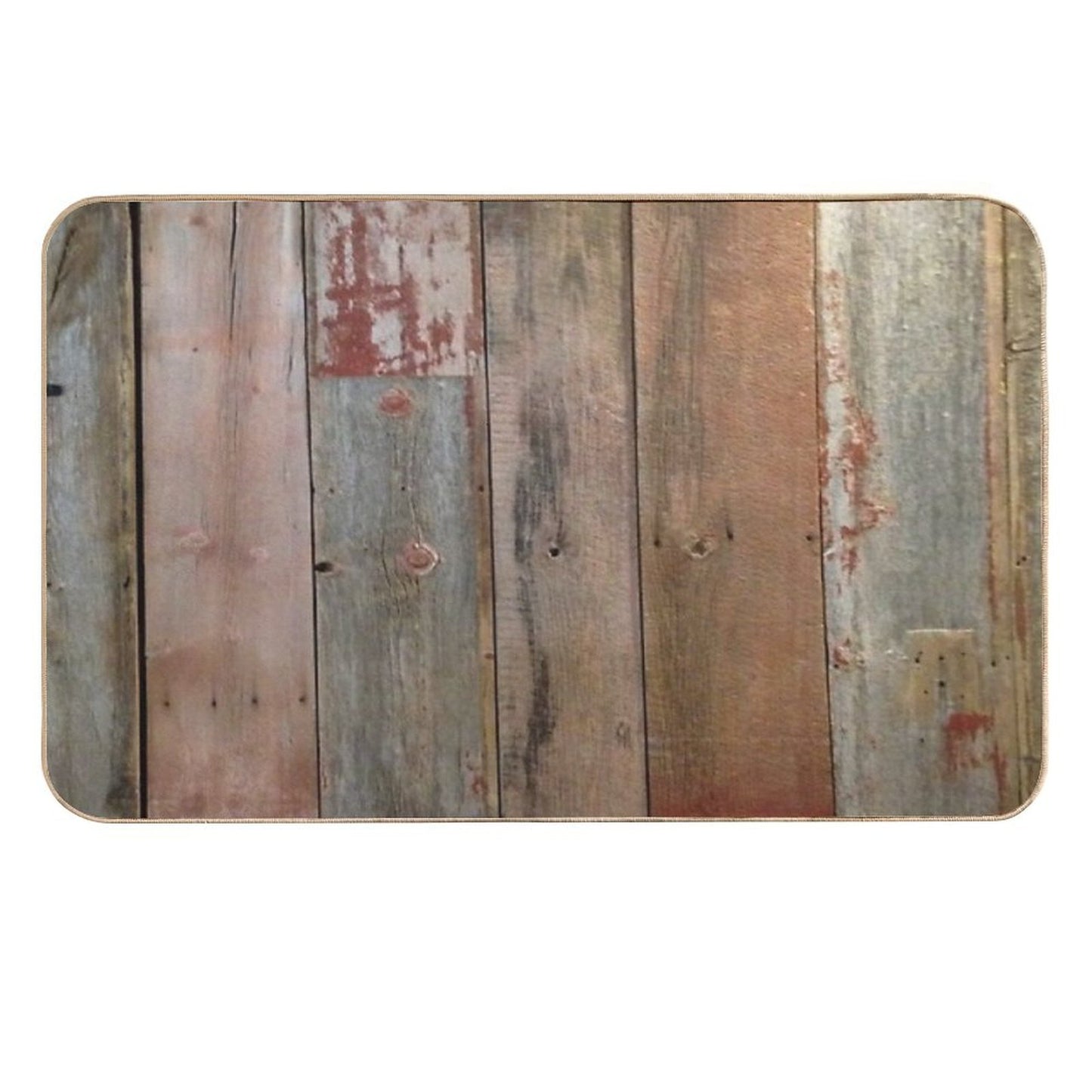 Farmhouse Chic Rustic Western Country Primitive Barn Wood  Fade-Resistant Bath Mat