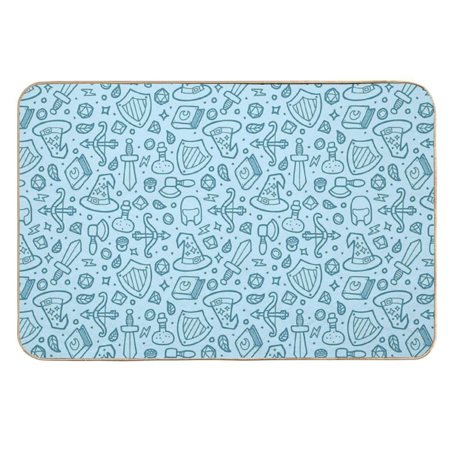 Magical Epic Loot Pattern Light Blue  Rapid-Drying Bath Mat