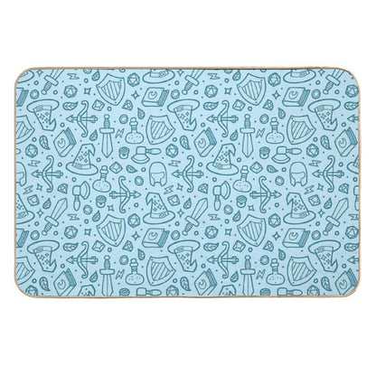 Magical Epic Loot Pattern Light Blue  Rapid-Drying Bath Mat